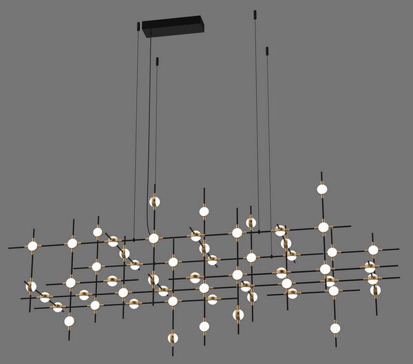 ITALUX MD18001067-55A BG Provenza závěsné svítidlo LED 132W/8800lm 3000K černá, zlatá