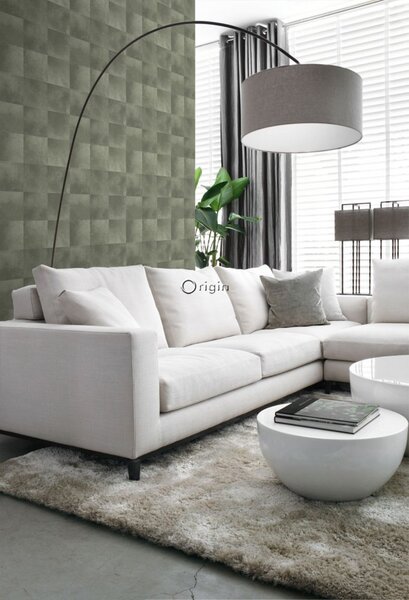 Vliesová tapeta na zeď šedá, čtvercový vzor imitace kožešiny 347797, Luxury Skins, Origin