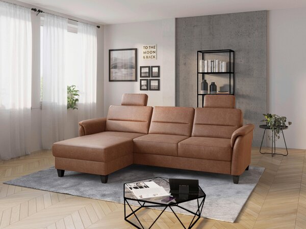 ROHOVÁ SEDAČKA, textil, koňaková Sit & More - Sedací soupravy, Online Only