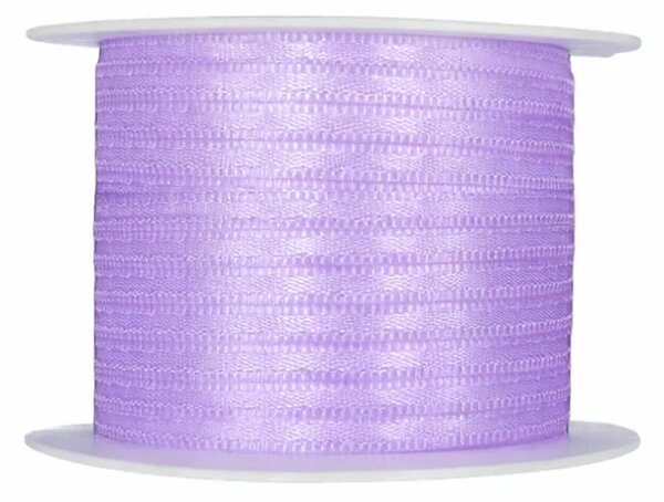 Tenká saténová stužka lila 3mm x 10m (2,20 Kč/m)