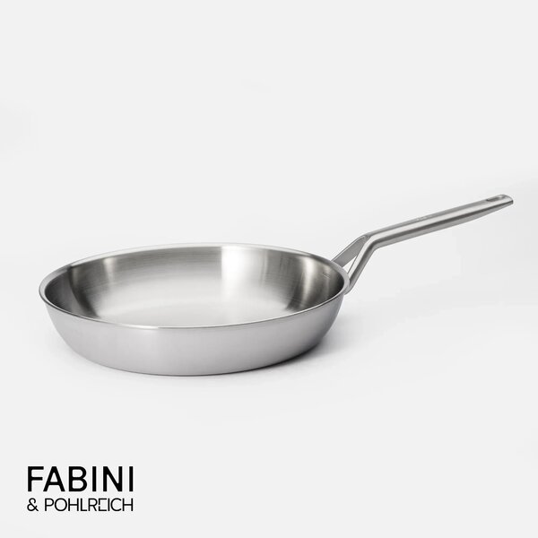 Fabini Pánev FABINI & Pohlreich 2.0, ø 30 cm - Nerezová beznýtová pánev z vícevrstvé nerezové oceli bez poklice