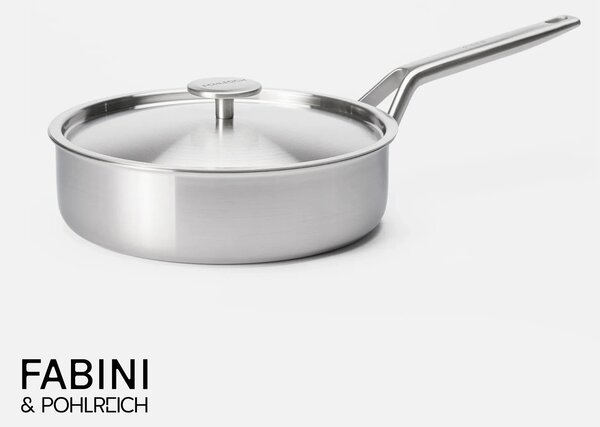 Fabini Hluboká pánev FABINI & Pohlreich 2.0, ø 24 cm (2,5 l) - Nerezová beznýtová hluboká pánev z vícevrstvé nerezové oceli s poklicí