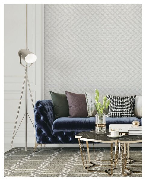 Geometrická vliesová tapeta na zeď, šedá, imitace látky, FT221221, Best Sellers, Design ID