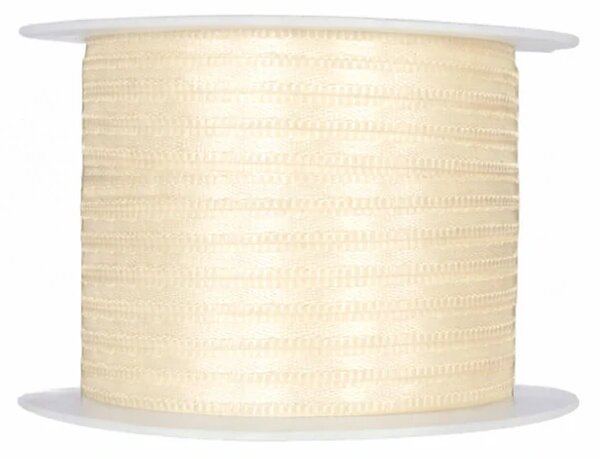 Tenká saténová stužka krémová 3mm x 10m (2,20 Kč/m)