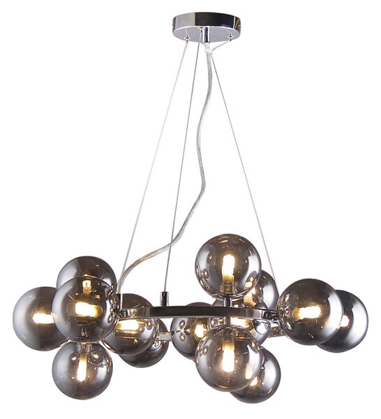ITALUX PND-6161-15 CH+SM Marbelio závěsné svítidlo 15xG9 D580mm chrom, kouřová