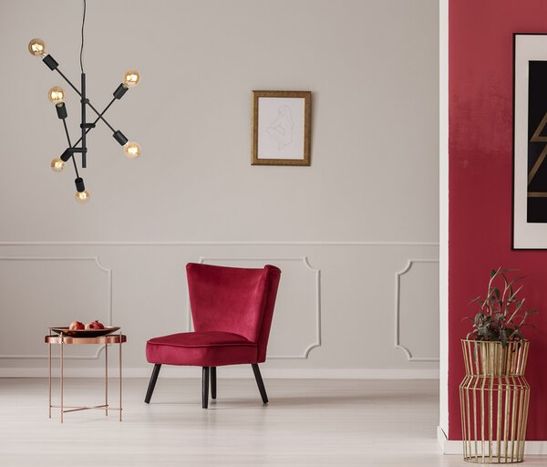 ITALUX PND-5986-6-BL Ferreia závěsné svítidlo 6xE27 D545mm černá