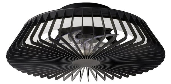LED stropní ventilátor Himalaya Mini, černý, DC, tichý – Mantra Mantra Iluminación, Himalaya Mini, stmívatelné, Černá, Obývací pokoj, Plast, Moderní