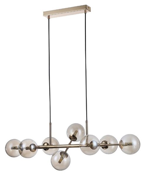ITALUX PND-2244-8A-GD Erimida závěsné svítidlo 8xG9 mosaz, jantarová