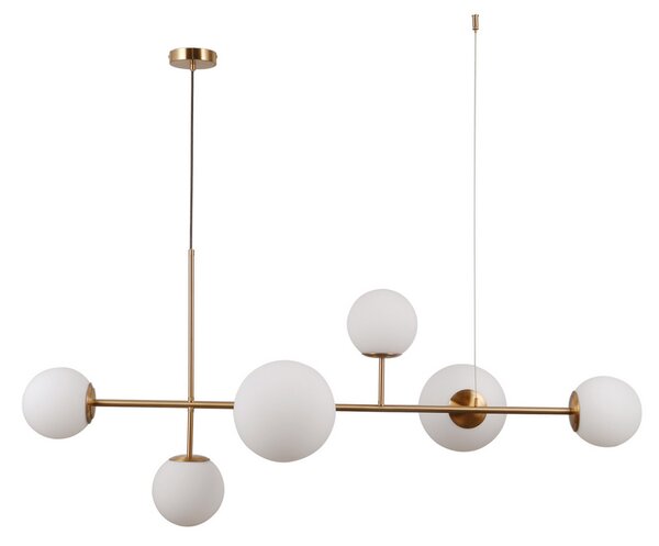 ITALUX PND-31221-6-HBR Vailante závěsné svítidlo 2xE27, 4xE14 medová mosaz, bílá