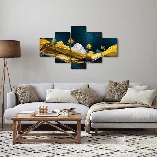 Obraz - Jelen v krajině (125x70 cm)