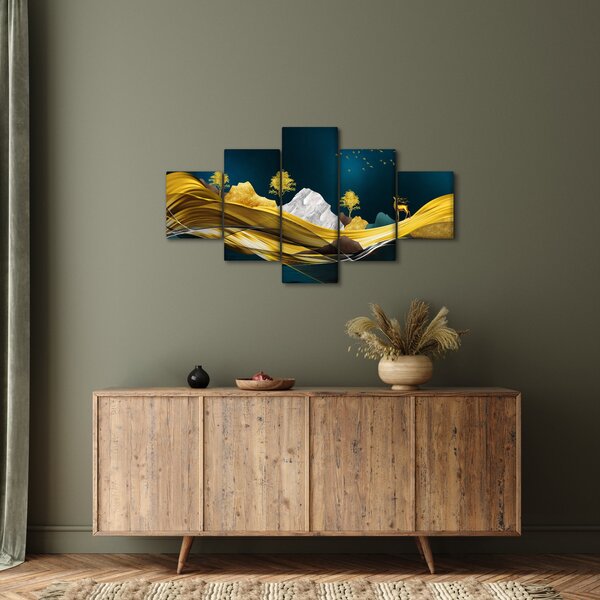 Obraz - Jelen v krajině (125x70 cm)