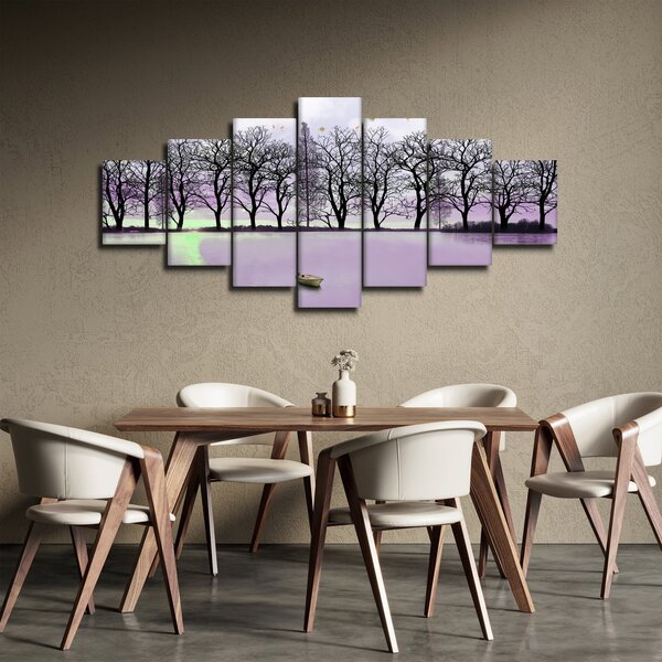 Obraz - Pramice na jezeře (210x100 cm)