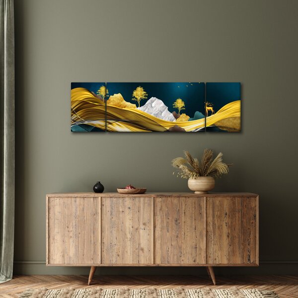 Obraz - Jelen v krajině (170x50 cm)