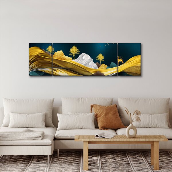 Obraz - Jelen v krajině (170x50 cm)