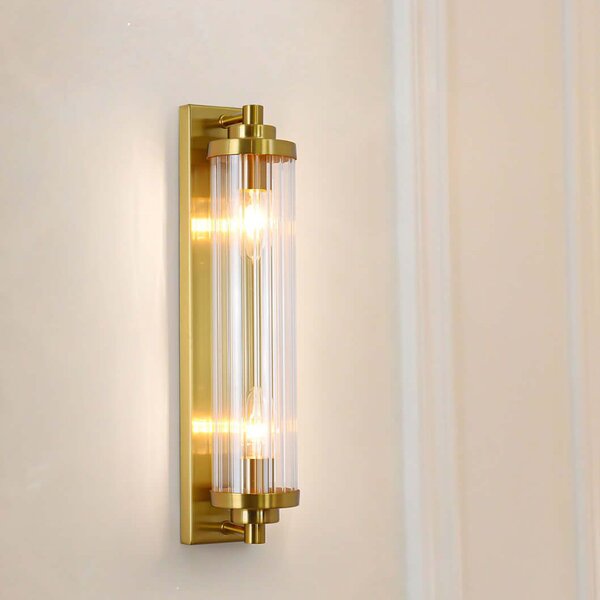 Light Prestige Lorenzo nástěnné svítidlo 2x40 W průhledná-zlatá LP-2960/1WGD
