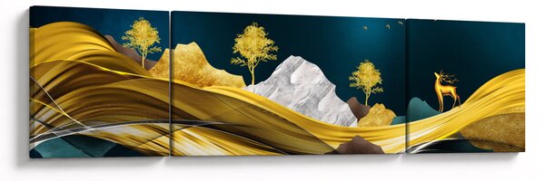 Obraz - Jelen v krajině (170x50 cm)
