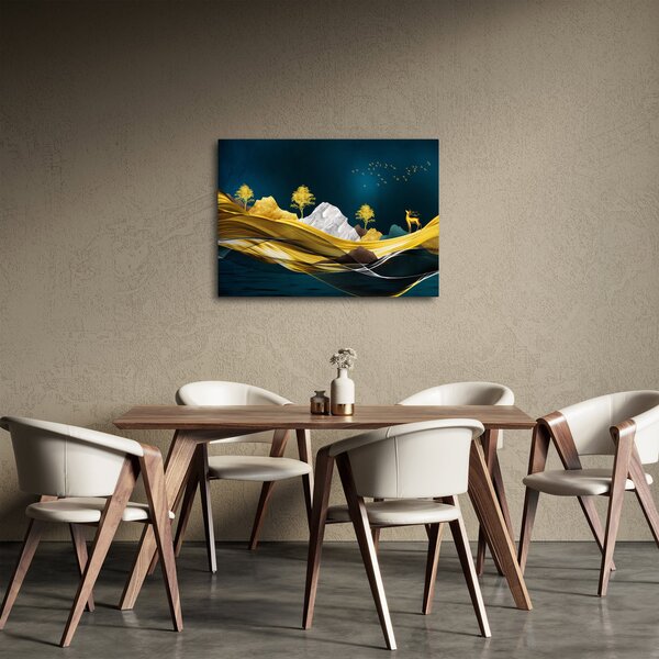 Obraz - Jelen v krajině (70x50 cm)