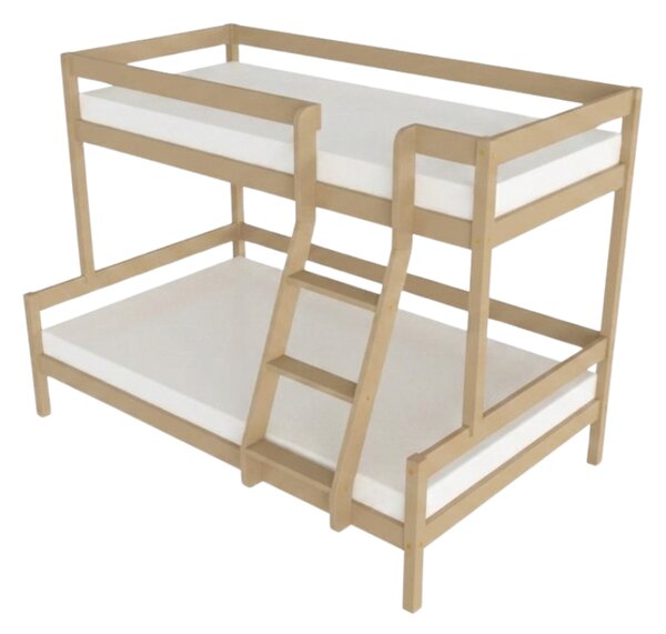 Patrová postel LUCKY s předním žebříkem 90x200, 120x200 cm - Pastelově růžová, Zvolte šuplík: Přistýlka 90x190 cm, Zvolte stranu: Vpravo