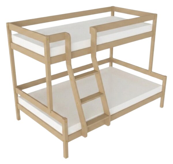 Patrová postel LUCKY s předním žebříkem 90x200, 120x200 cm - Pastelově růžová, Zvolte šuplík: Přistýlka 90x190 cm, Zvolte stranu: Vpravo