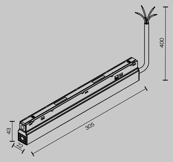 M TRA034DR-200W-DD-W-DE Vestavné napájení 48V 200W DALI bílé hliník IP54 stmívatelné Exility - MAYTONI