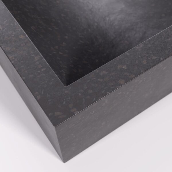 Černé umyvadlo z terrazzo Kave Home Sunday, 40 x 45 cm