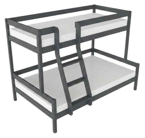 Patrová postel LUCKY s předním žebříkem 90x200, 120x200 cm - Pastelově růžová, Zvolte šuplík: Přistýlka 90x190 cm, Zvolte stranu: Vpravo