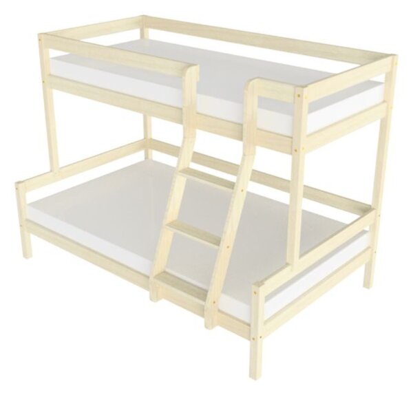 Patrová postel LUCKY s předním žebříkem 90x200, 120x200 cm - Pastelově růžová, Zvolte šuplík: Přistýlka 90x190 cm, Zvolte stranu: Vpravo