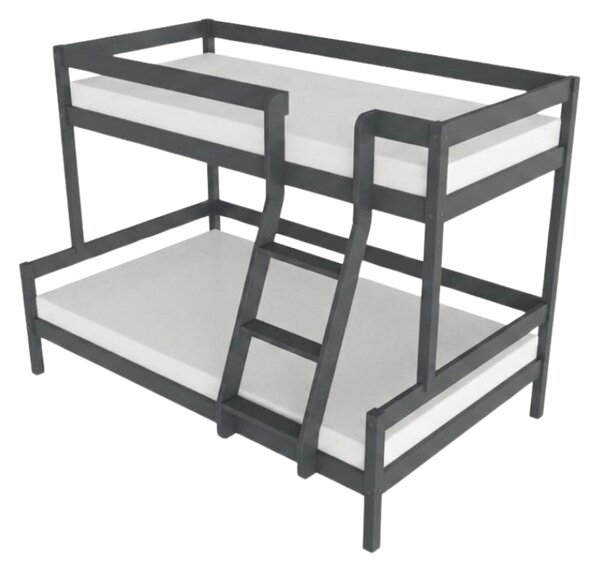 Patrová postel LUCKY s předním žebříkem 90x200, 120x200 cm - Pastelově růžová, Zvolte šuplík: Přistýlka 90x190 cm, Zvolte stranu: Vpravo