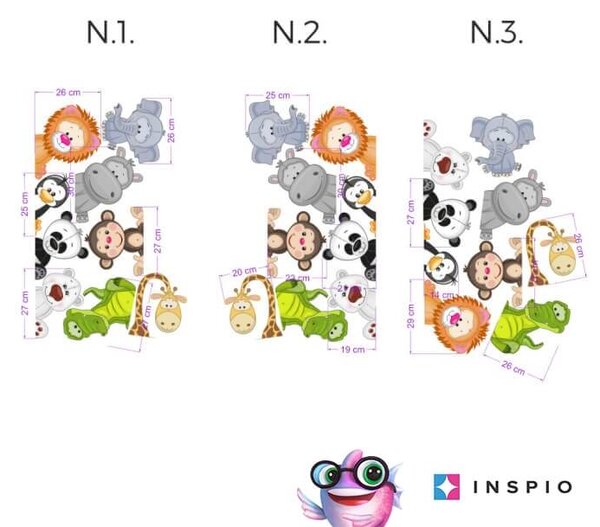 INSPIO-textilní přelepitelná samolepka - Dětské samolepky na zeď - Zvířátka ze ZOO kolem dveří