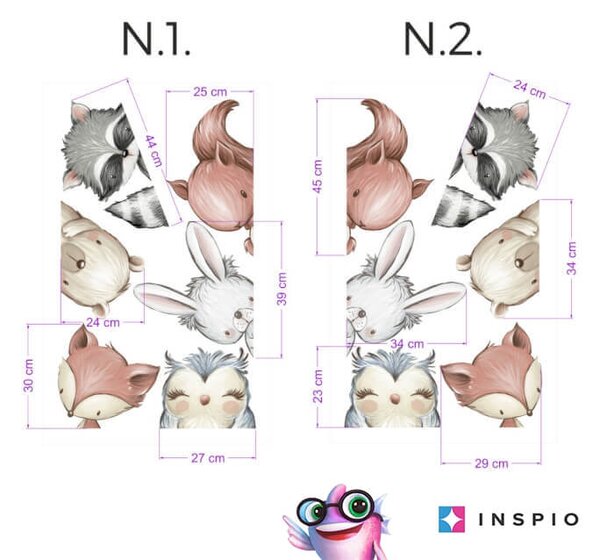 INSPIO-textilní přelepitelná samolepka - Samolepky na zeď - Zvířátka kolem dveří