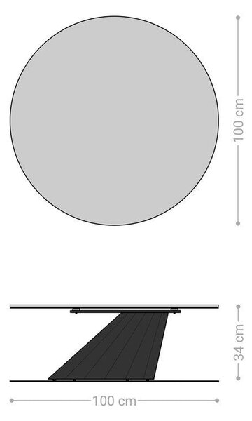 DELIFE Konferenční stolek Edge kulatý 100x100 cm keramika Minas Melange Parabi nerezová ocel broušená