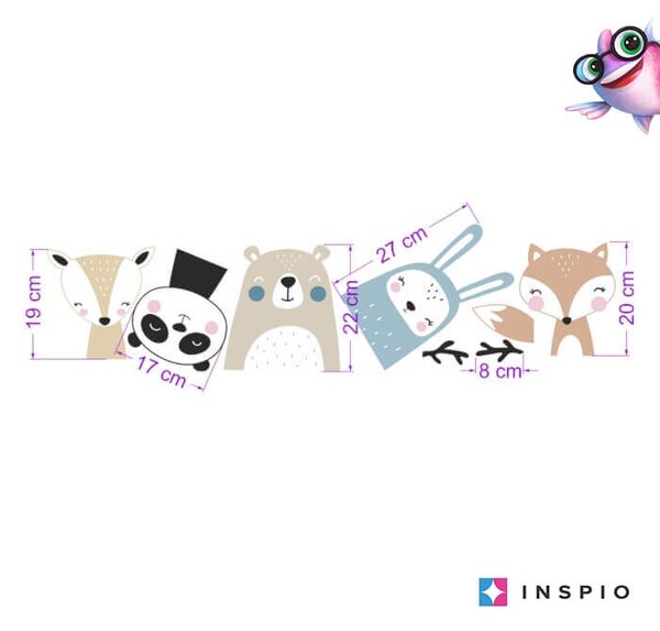 INSPIO-textilní přelepitelná samolepka - Samolepky do dětského pokoje - Zvířátka