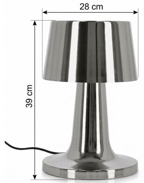 Bizzotto Stříbrná koková stolní lampa Turner 39 cm