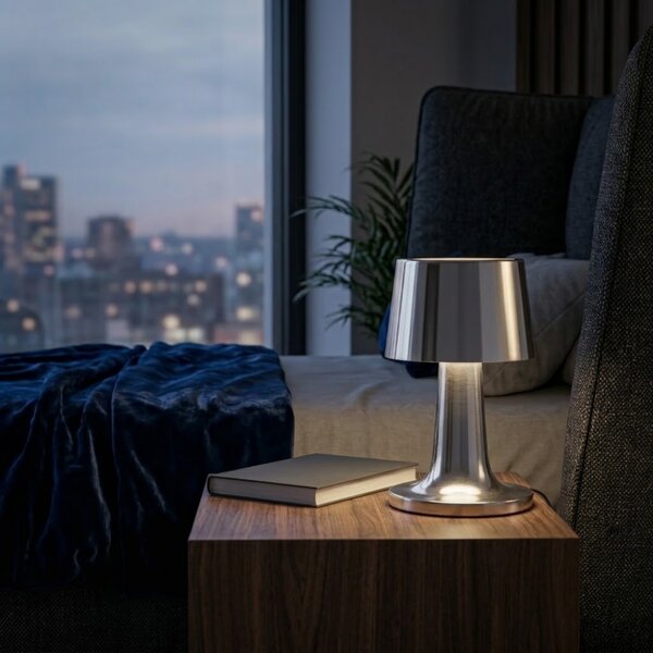 Bizzotto Stříbrná koková stolní lampa Turner 39 cm