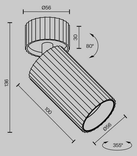 Stropní svítidlo Calipso GU10x1 10W C108CL-01-GU10-W - MAYTONI