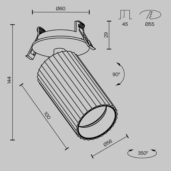 M C110CL-01-GU10-W Vestavné svítidlo Calipso GU10x1 10W IP 20 C110CL-01-GU10-W - MAYTONI