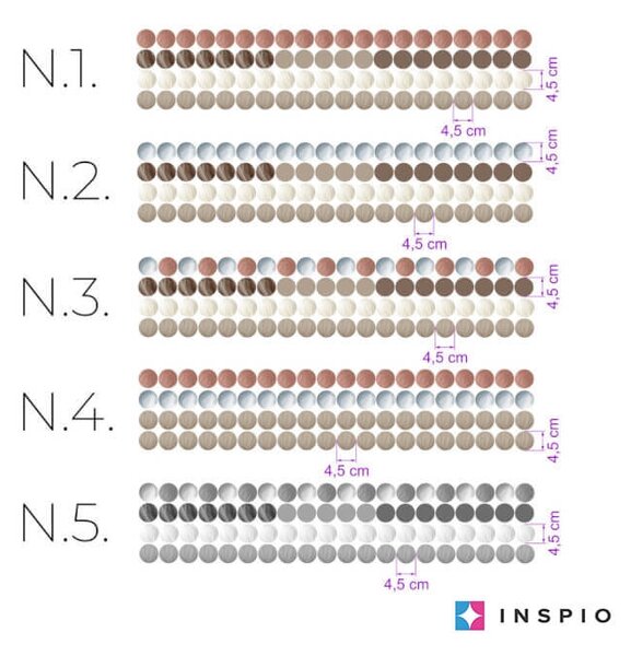 INSPIO-textilní přelepitelná samolepka - Samolepky na zeď - Puntíky na zeď v zemitých barvách