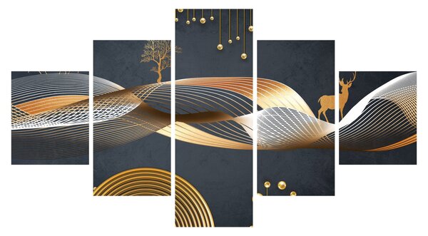 Obraz - Grafika s jelenem (125x70 cm)
