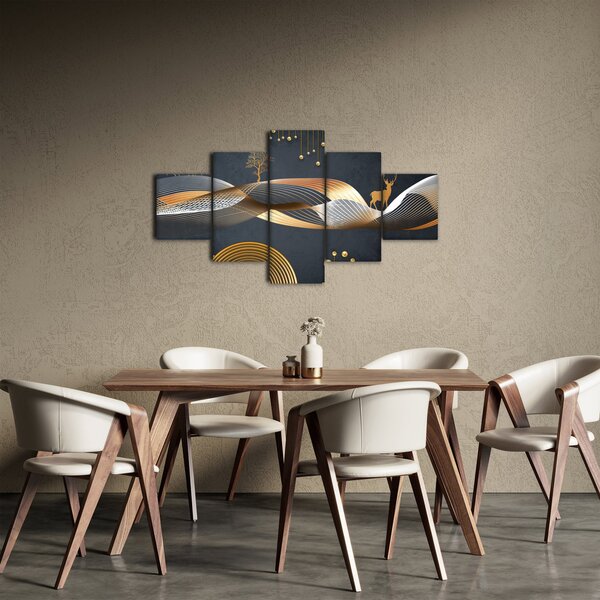 Obraz - Grafika s jelenem (125x70 cm)