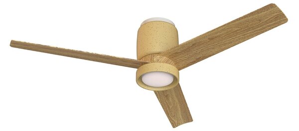 LED stropní ventilátor Ceramica M béžový/dřevo DC tichý – Mantra Mantra Iluminación, Ceramica M, stmívatelné, Béžová, Obývací pokoj, Kov, Moderní