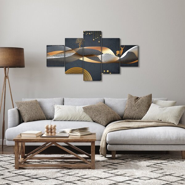 Obraz - Grafika s jelenem (125x70 cm)