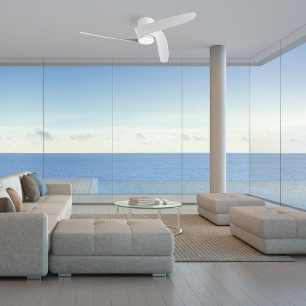Inteligentní stropní ventilátor LED Groenland S, bílý, tichý – Mantra Mantra Iluminación, Groenland S, stmívatelné, Bílá, Obývací pokoj, Kov, Moderní