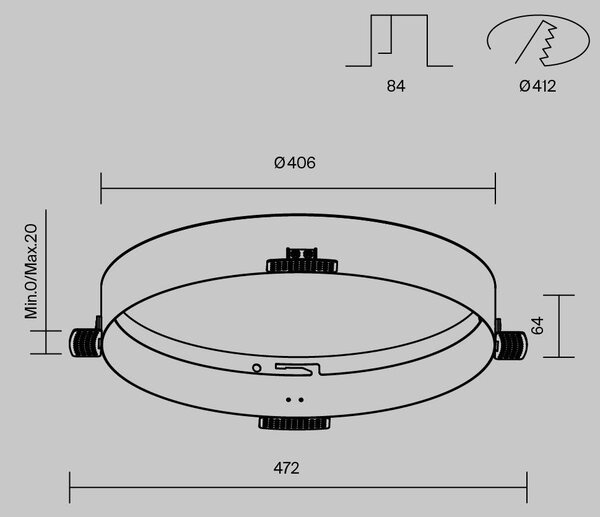 M DLA032-TRS45-W Příslušenství pro vestavné svítidlo Zon DLA032-TRS45-W - MAYTONI