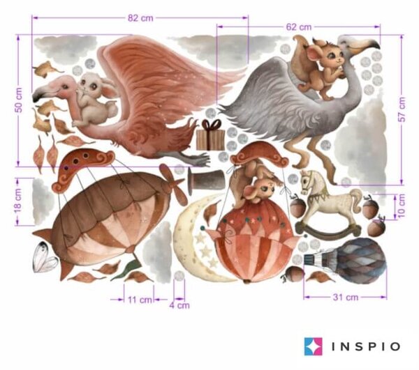 INSPIO-textilní přelepitelná samolepka - Dětské samolepky na zeď - Kouzelný svět