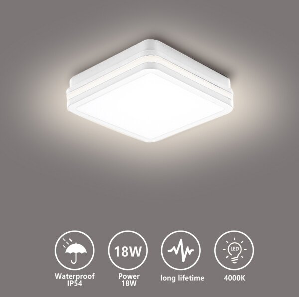 Brilagi - LED Venkovní svítidlo BENE LED/18W/230V 22x22 cm bílá IP54