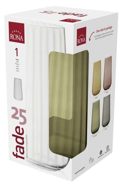 SKLENĚNÁ VÁZA RONA DECO FADE EMERALD 25CM