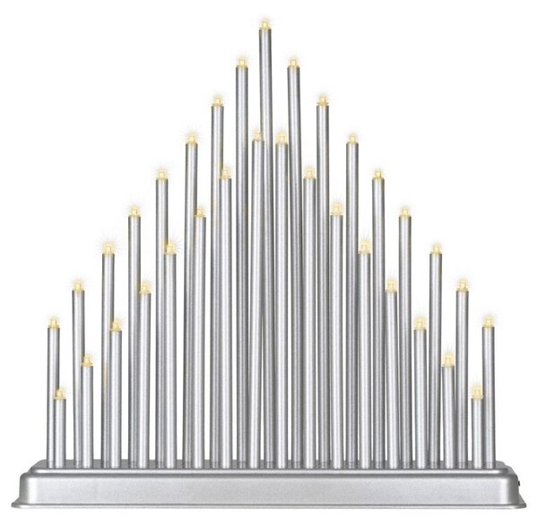 Vánoční dekorace svícen 34 x 8 x 33 cm, 33 LED, plast