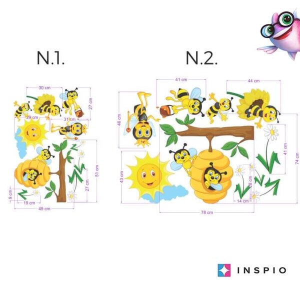 INSPIO-textilní přelepitelná samolepka - Dětské samolepky na zeď - Včelí království