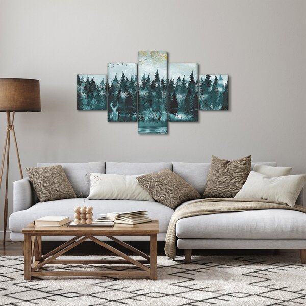 Obraz - Zvířata v lese (125x70 cm)