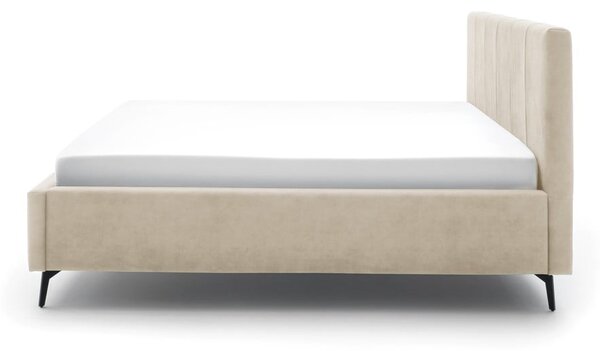Béžová čalouněná dvoulůžková postel s úložným prostorem s roštem 180x200 cm Lizzano – Meise Möbel